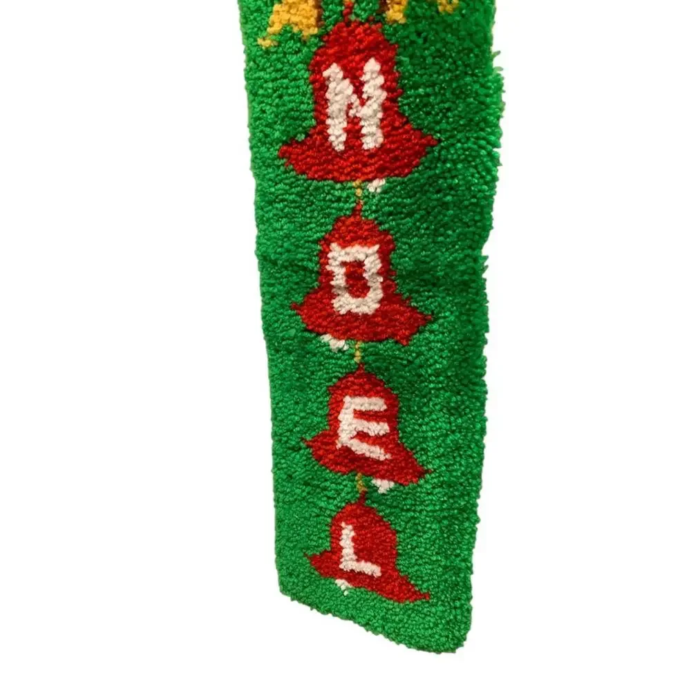 Vintage Noel Wall Hanging Latch Hook Yarn Christmas Retro 33”